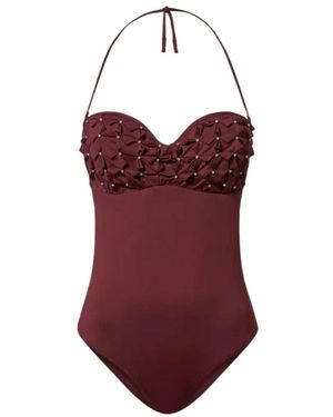 Twinset Badmode ,Bruin ,Polyester Bandeau-Badpak - Rood