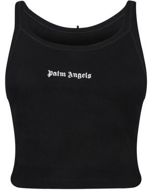 Palm Angels Sleeveless Tops - Black