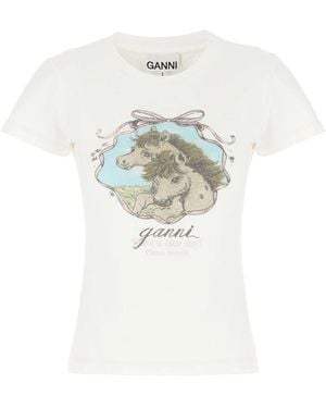 Ganni T-Shirt - Wit