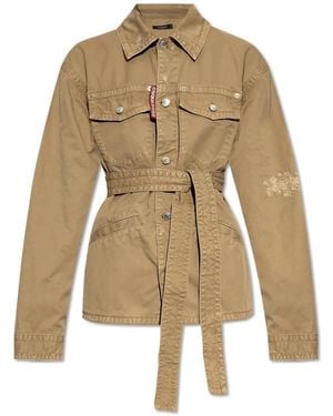DSquared² Jassen ,Katoen Overhemd Met Riem - Naturel