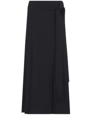 Studio Nicholson Mile Rok Met Mesplooien En Riem - Zwart