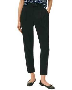 Brooks Brothers Cropped Fine Twill Crepe Straight-Leg Trousers - Black