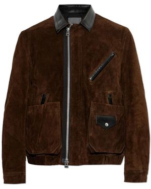 Sacai Leather Jackets - Marrón