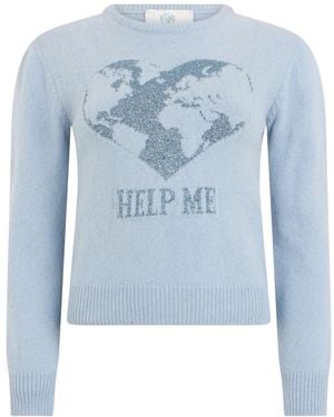 Alberta Ferretti Rundhals-Pullover Aus Jacquard - Blau