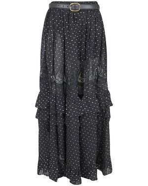 Self-Portrait Maxi Skirts - Gray