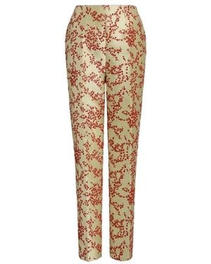 Alberta Ferretti Straight Trousers - Natural