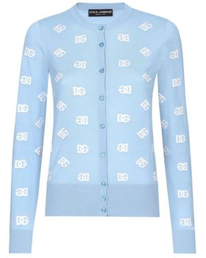 Dolce & Gabbana Dna Logo Print Cardigan - Blue