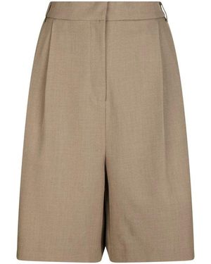 Neo Noir Strukturierte Bermuda Shorts &Amp; Knickers Dunkles Taupe - Natur