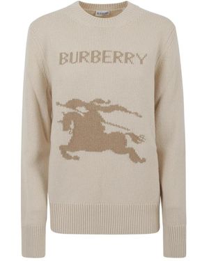 Burberry Round-Neck Knitwear - Natural