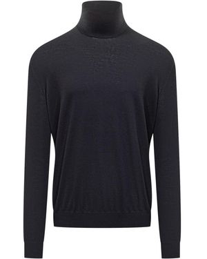 Malo Virgin Wool Turtleneck - Blauw