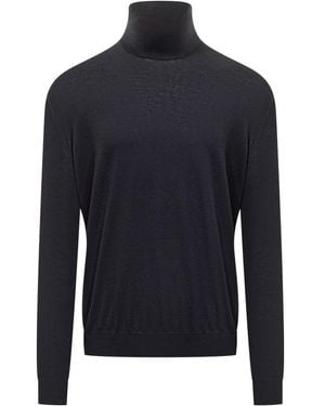 Malo Virgin Wool Turtleneck - Blauw