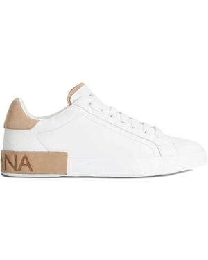 Dolce & Gabbana Weiße Ledersneaker