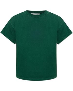 Rag & Bone Tops ,Groen ,Katoen Katoenen T-Shirt Met Ronde Hals