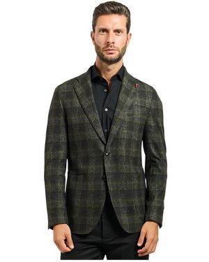 MULISH Karierte Wollmischung Grüne Jacke - Schwarz