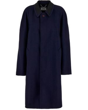 Maison Margiela Single-Breasted Coats - Blue