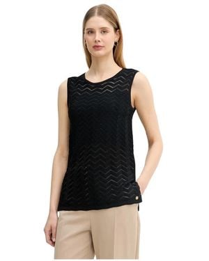 Joseph Ribkoff Chevron Steek Relaxed Tuniek Top - Zwart