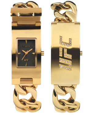 Timex Accessoires ,Geel ,Rvs Horloge Met Armband - Metallic