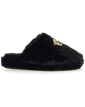 Versace Schoenen ,Zwart ,Polyester Slippers