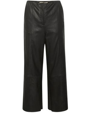 Soaked In Luxury Leather Trousers - Black