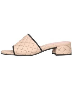 Pretty Ballerinas Eleganter Offener Zehenleder-Clog - Natur