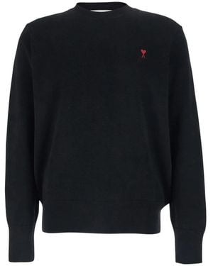 Ami Paris Round-Neck Knitwear - Noir