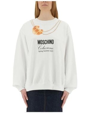 Moschino Hoodies & Sweatvesten ,Wit ,Katoen Sweatshirts