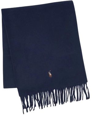 Ralph Lauren Signature Wollen Sjaal - Blauw