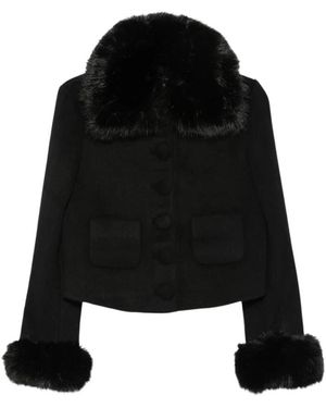 Self-Portrait Faux Fur & Shearling Jackets - Negro