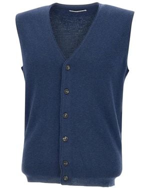 Kangra Jassen ,Blauw ,Wol Gebreid Wollen Vest