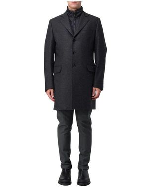 Fay Single-Breasted Coats - Black