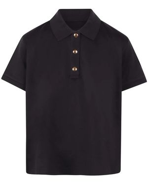 Moncler Polo Shirt Van Katoen Met Satijnen Finish - Zwart