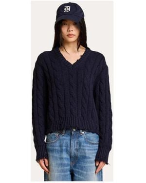 Denimist V-Neck Knitwear - Azul