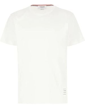 Thom Browne Tops ,Wit ,Katoen 4-Bar Jersey T-Shirt
