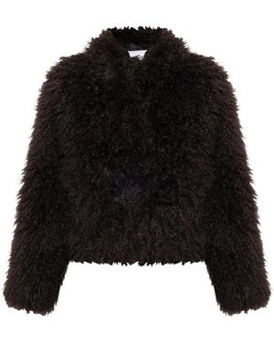 Stand Studio Myra Faux Fur Coat - Zwart