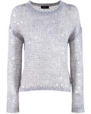 Nenette Ronde Hals Gebreid - Blauw