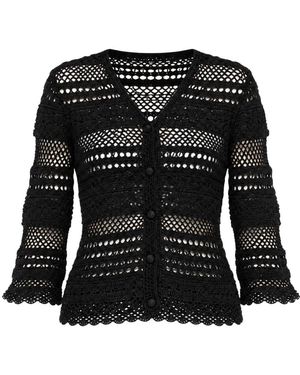 Dolce & Gabbana Truien & Vesten ,Zwart ,Katoen Gebreide Cardigan Met Knopen