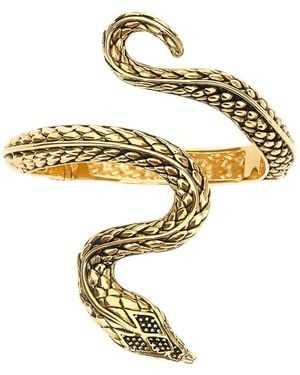 Roberto Cavalli Snake Cuff Armreif - Mettallic