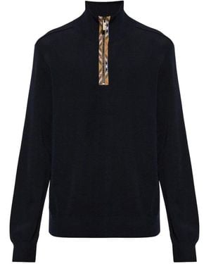Burberry Round-Neck Knitwear - Blu