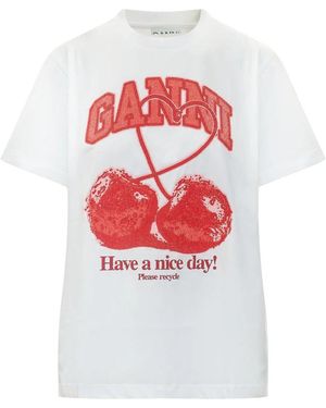 Ganni T-Hemden - Wit