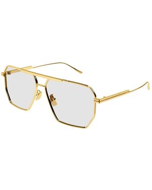 Bottega Veneta Minimalistische Aviator Zonnebril - Metallic