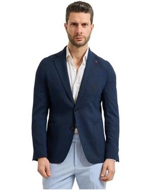 MULISH Jassen ,Blauw ,Leer Micro-Weave Blazer