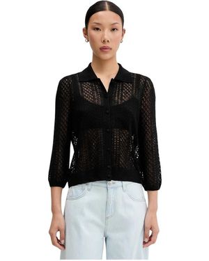 ViCOLO Ajour Gebreide Vest - Zwart