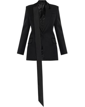 The Attico Jassen ,Zwart ,Wol Wollen Blazer Met Sjaal