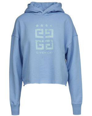 Givenchy Hoodies & Sweatvesten ,Blauw ,Katoen Cropped 4G Hoodie