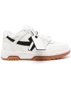 Off-White c/o Virgil Abloh Leder-sneakers mit kontrastierendem seitenpfeil,weiße schwarze sneakers mit perforierten details