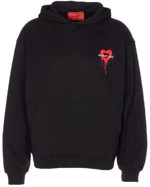 Vision Of Super Schwarzer Sweatshirt Mit Herzdruck Und Kängurutasche