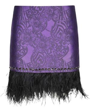 John Richmond Gestikte Jacquard Rok - Paars