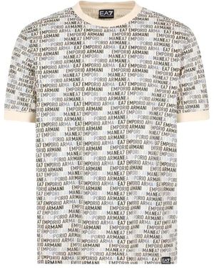 EA7 Beiges T-Shirt Mit Kurzen Ärmeln Von Ea7 - Weiß