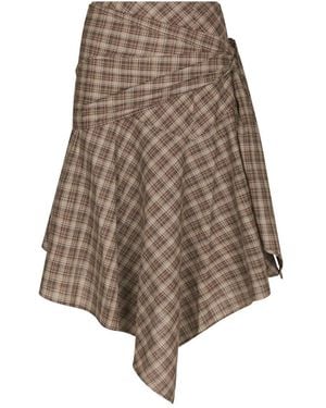Neo Noir Midi Skirts - Marron