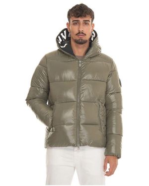 Save The Duck Gesteppte harrington jacke mit kapuze - Braun